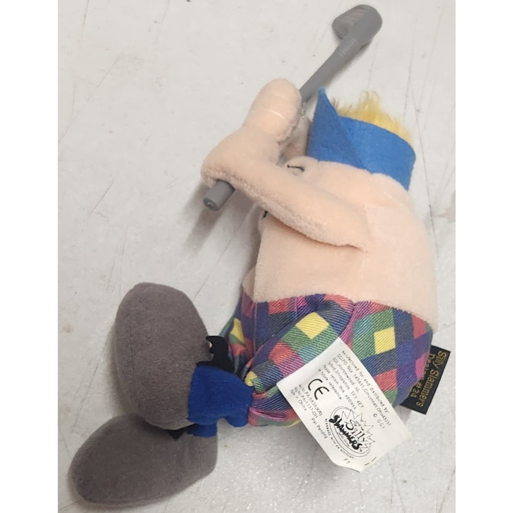 Silly Slammers Sports McDivot Golf Plush Talks Vintage 1998 Beanbag Toy Plaid - Picture 4 of 7